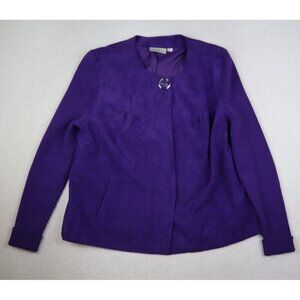 STUDIO WORKS - WOMEN'S PURPLE MICROFIBER JACKET W/ SWEATER SLEEVES - 16
